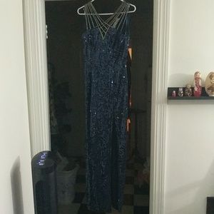 Sequined floor length formal gown